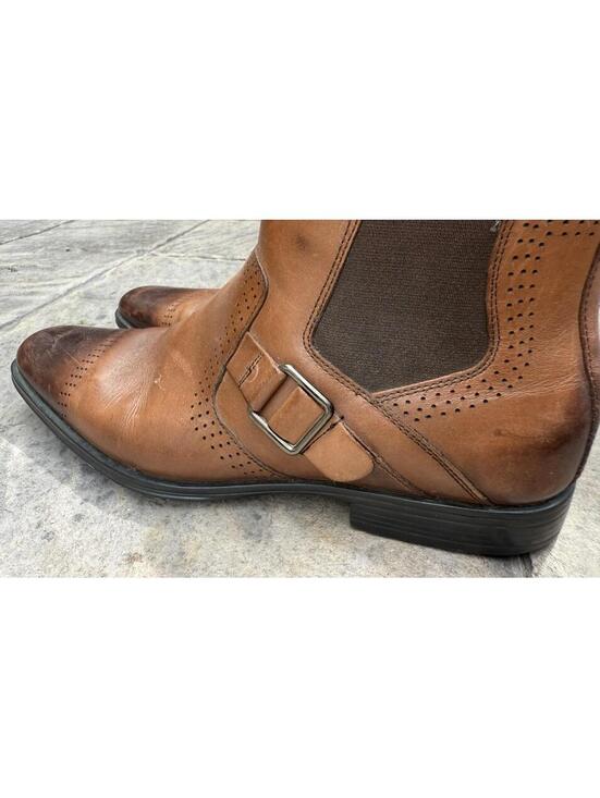 Stacy Adams Boots Men Sz 9 Brown Distressed Cap Toe Leather Zipper Dress Casual main image 8